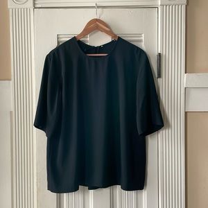 Everlane Japanese GoWeave Back-Zip Top, Black, Size 8